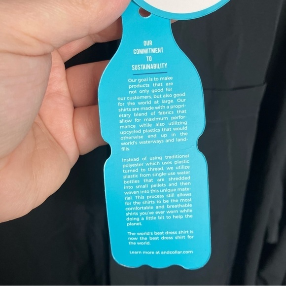 NWT & Collaro black button down shirt made from recycled material size 3X - Picture 6 of 9